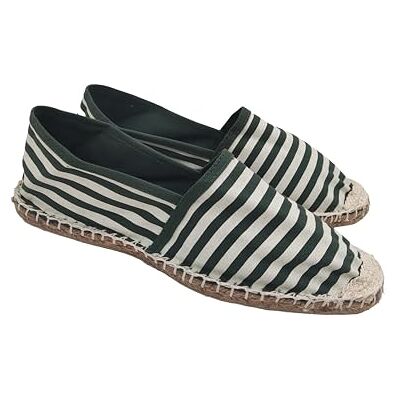 Primo Calzature Espadrilles voor dames en heren van canvas, zomerschoenen, slip-on schoenen, klassieke espadrilles met lage rubberen bodem, Groene strepen, 42 EU 42 EU Primo Calzature Espadrilles voor dames en heren van canvas, zomerschoenen, slip-on schoenen, klassieke espadrilles met lage rubberen bodem, Groene strepen, 42 EU 42 EU