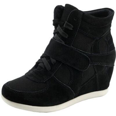 rismart Dames Wedge Klassieke Comfortabele Leuke Gesp Suede & Stof Sneakers Mode Schoenen, E2Black, 38 EU 38 EU rismart Dames Wedge Klassieke Comfortabele Leuke Gesp Suede & Stof Sneakers Mode Schoenen, E2Black, 38 EU 38 EU