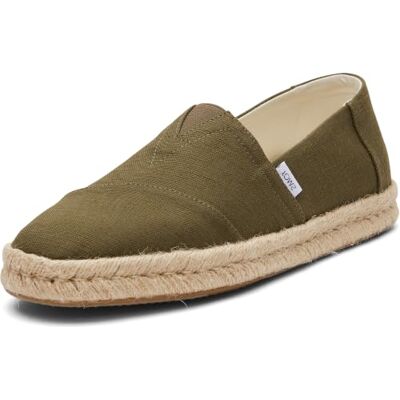 TOMS Alp Rope 2.0 platte pantoffels voor heren, Gevlamde stof van gerecycled katoen, olijfgroen, 45 EU 45 EU TOMS Alp Rope 2.0 platte pantoffels voor heren, Gevlamde stof van gerecycled katoen, olijfgroen, 45 EU 45 EU