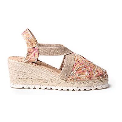 Toni Terra Espadrilles voor dames, veganistische wighak van katoen, Meerkleurig 40 EU Toni Terra Espadrilles voor dames, veganistische wighak van katoen, Meerkleurig 40 EU