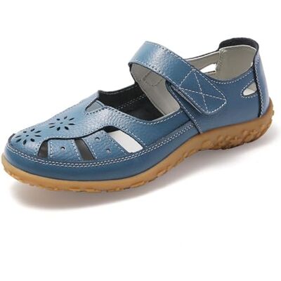GHTRHSB Mary Jane Orthopedische mocassins voor dames, ademend, gesloten teen, zomer, casual, instappers, lage sleehak, Blauw 36 EU Large GHTRHSB Mary Jane Orthopedische mocassins voor dames, ademend, gesloten teen, zomer, casual, instappers, lage sleehak, Blauw 36 EU Large