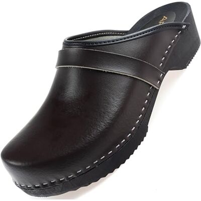APREGGIO Herenklompen Leren en houten schoenen voor heren Comfortabele houten schoenen voor heren Praktische tuinklompen voor heren Herenpantoffels, Donkerbruin, 41 EU 41 EU APREGGIO Herenklompen Leren en houten schoenen voor heren Comfortabele houten schoenen voor heren Praktische tuinklompen voor heren Herenpantoffels, Donkerbruin, 41 EU 41 EU
