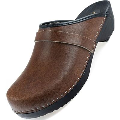 APREGGIO Clogs Leren en houten schoenen voor heren Comfortabele tuinschoenen Bruin, 41 EU 41 EU APREGGIO Clogs Leren en houten schoenen voor heren Comfortabele tuinschoenen Bruin, 41 EU 41 EU