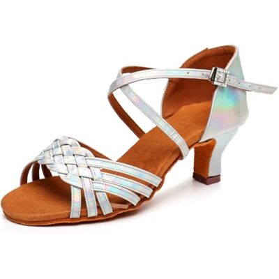 sekiueo Dansschoenen voor dames, Latin Salsa Tango, open teen, gelakt leer, enkelriem en hoge hakken voor training 37 EU sekiueo Dansschoenen voor dames, Latin Salsa Tango, open teen, gelakt leer, enkelriem en hoge hakken voor training 37 EU