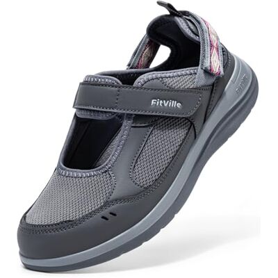 FitVille Sandales Mary Jane Femme Largeur Extra Chaussures d'Été à Fermeture Réglable Légères, Respirantes pour la Marche et les Vacances Gris Foncé 40 EU Large 40 EU Large FitVille Sandales Mary Jane Femme Largeur Extra Chaussures d'Été à Fermeture Réglable Légères, Respirantes pour la Marche et les Vacances Gris Foncé 40 EU Large 40 EU Large