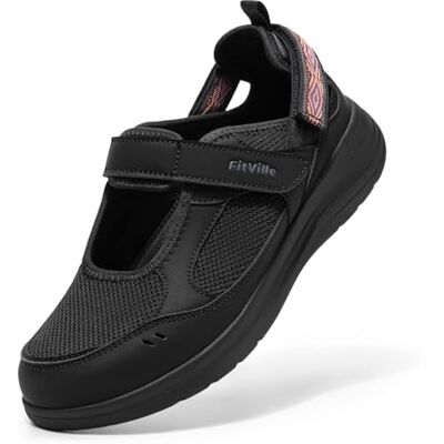 FitVille Sandales Mary Jane Femme Largeur Extra Chaussures d'Été à Fermeture Réglable Légères, Respirantes pour la Marche et les Vacances Noir 35.5 EU X-Large 35.5 EU X-Large FitVille Sandales Mary Jane Femme Largeur Extra Chaussures d'Été à Fermeture Réglable Légères, Respirantes pour la Marche et les Vacances Noir 35.5 EU X-Large 35.5 EU X-Large