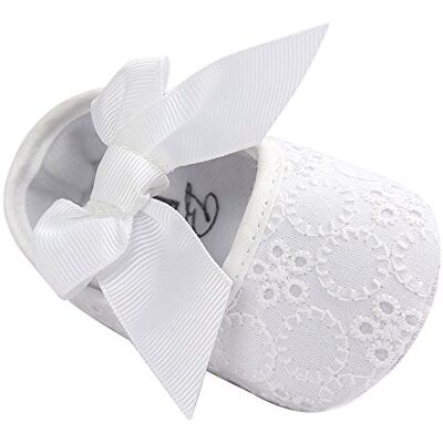 LACOFIA Doopschoenen, strik, prinses, zacht, antislip, eerste stap, baby meisjes, wit, 12-18 maanden 12-18 maanden LACOFIA Doopschoenen, strik, prinses, zacht, antislip, eerste stap, baby meisjes, wit, 12-18 maanden 12-18 maanden