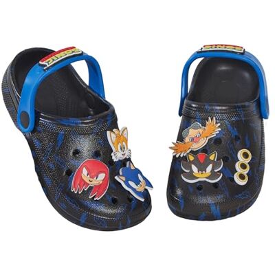 Sonic The Hedgehog Clogs met bedels voor jongens en meisjes, zomersandalen voor kinderen met enkelriem, strandschoenen, Blauw/Zwart, 28 EU 28 EU Sonic The Hedgehog Clogs met bedels voor jongens en meisjes, zomersandalen voor kinderen met enkelriem, strandschoenen, Blauw/Zwart, 28 EU 28 EU