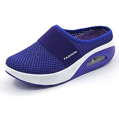 YisiNP Orthopedische damespantoffels met luchtkussen en ademend mesh, voor ontspanning, Donkerblauw 36 EU YisiNP Orthopedische damespantoffels met luchtkussen en ademend mesh, voor ontspanning, Donkerblauw 36 EU
