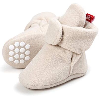 LACOFIA Pantoffels voor baby's, jongens en meisjes, met zachte antislipzool, beige, 12-18 maanden 12-18 mois LACOFIA Pantoffels voor baby's, jongens en meisjes, met zachte antislipzool, beige, 12-18 maanden 12-18 mois