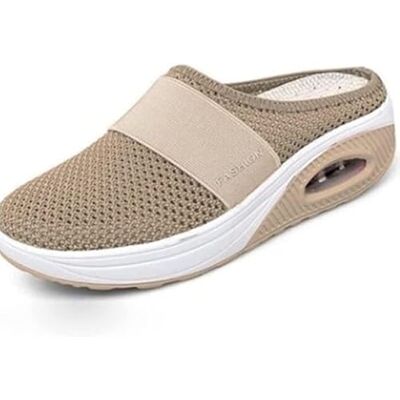 YisiNP Orthopedische damespantoffels met luchtkussen en ademend mesh, voor ontspanning, Khaki (stad) 40 EU YisiNP Orthopedische damespantoffels met luchtkussen en ademend mesh, voor ontspanning, Khaki (stad) 40 EU