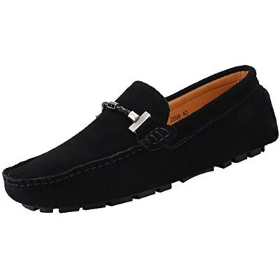Jamron Heren Elegante Gesp Loafers Comfortabel Suède Rijschoenen Stijlvolle Mocassin Slippers Zwart SN19020 EU44.5 44.5 EU Jamron Heren Elegante Gesp Loafers Comfortabel Suède Rijschoenen Stijlvolle Mocassin Slippers Zwart SN19020 EU44.5 44.5 EU