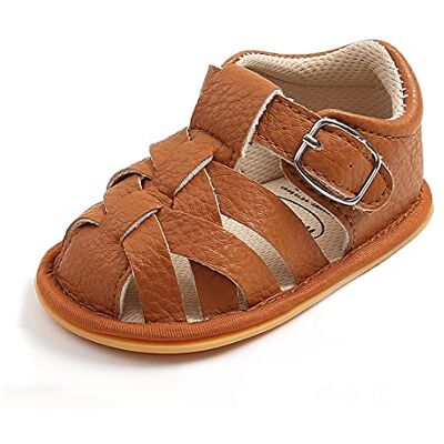 Sehfupoye Babyjongens en meisjes, zomersandalen, antislip, zachte zool, peuters, loopschoenen, pasgeborenen, PU-leer, casual sandalen, bruin, 12-18 maanden breed 12-18 mois Large Sehfupoye Babyjongens en meisjes, zomersandalen, antislip, zachte zool, peuters, loopschoenen, pasgeborenen, PU-leer, casual sandalen, bruin, 12-18 maanden breed 12-18 mois Large