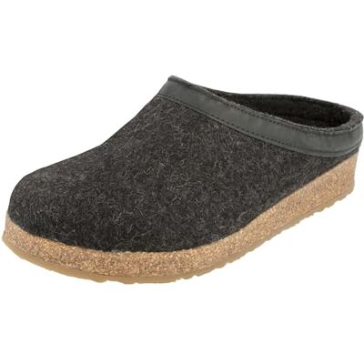 HAFLINGER Grizzly Torben viltklompslipper van zuiver wolvilt grafiet, maat 44 44 EU HAFLINGER Grizzly Torben viltklompslipper van zuiver wolvilt grafiet, maat 44 44 EU