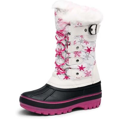 DREAM PAIRS Sneeuwlaarzen voor kinderen, meisjes, jongens, waterdicht, warm, antislip, gevoerd met imitatiebont, halve kuit, voor winter en outdooractiviteiten, Fuchsia Wit 37.5 EU DREAM PAIRS Sneeuwlaarzen voor kinderen, meisjes, jongens, waterdicht, warm, antislip, gevoerd met imitatiebont, halve kuit, voor winter en outdooractiviteiten, Fuchsia Wit 37.5 EU