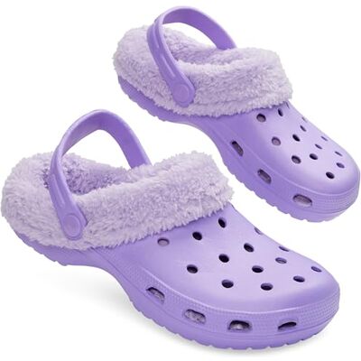 CityComfort Klassieke met fleece gevoerde winterklompen voor dames en tieners, warme tuinschoenen om aan te trekken met riem, Paars. 35 EU CityComfort Klassieke met fleece gevoerde winterklompen voor dames en tieners, warme tuinschoenen om aan te trekken met riem, Paars. 35 EU