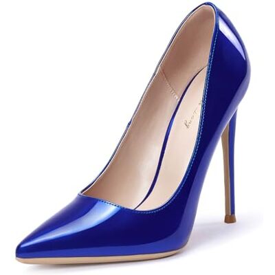 GENSHUO Pumps met hoge hakken, sexy, om aan te trekken, voor dames, zwart (zwart), Navy Blauw 38 EU GENSHUO Pumps met hoge hakken, sexy, om aan te trekken, voor dames, zwart (zwart), Navy Blauw 38 EU