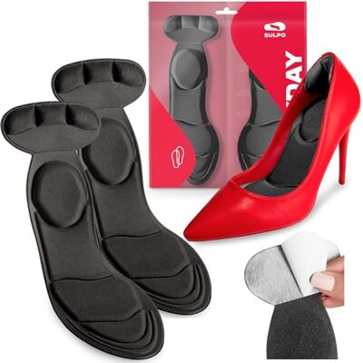 SULPO Comfortabele schoenzolen, schoenzolen voor dames, zolen voor hoge hakken, stiletto's, pumps, zelfklevende en antislip zool met hielbescherming 35-40 EU SULPO Comfortabele schoenzolen, schoenzolen voor dames, zolen voor hoge hakken, stiletto's, pumps, zelfklevende en antislip zool met hielbescherming 35-40 EU