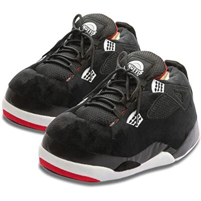 Knuffis Jordan pluche pantoffels voor dames, grappige pantoffels, maat 36-45, Zwart en wit. 36/45 EU Knuffis Jordan pluche pantoffels voor dames, grappige pantoffels, maat 36-45, Zwart en wit. 36/45 EU