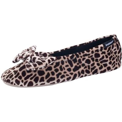 Isotoner Zeer comfortabele ballerina's voor dames, zool van leer, detail met grote strik, Giraffe 37/38 EU Isotoner Zeer comfortabele ballerina's voor dames, zool van leer, detail met grote strik, Giraffe 37/38 EU