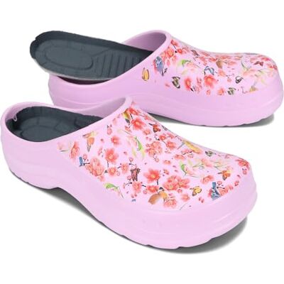 BeComfy Comfortabele en ultralichte EVA-klompen voor dames en heren met moro of bloemenprint 36-46 EU, lila bloemen 38 EU BeComfy Comfortabele en ultralichte EVA-klompen voor dames en heren met moro of bloemenprint 36-46 EU, lila bloemen 38 EU