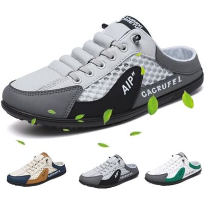 MAOAEAD Sneakers met open rug voor heren, casual slippers en instappers, lichte en ademende zomerpantoffels van mesh voor binnen en buiten 43 EU MAOAEAD Sneakers met open rug voor heren, casual slippers en instappers, lichte en ademende zomerpantoffels van mesh voor binnen en buiten 43 EU
