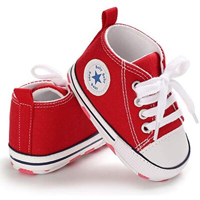 Sehfupoye Babymeisjes jongens sneakers schoenen voor peuters canvas eerste wandelschoenen pasgeborenen antislip prewalker sneakers voor 0-18 maanden, rood, 12-18 maanden 12-18 maanden Sehfupoye Babymeisjes jongens sneakers schoenen voor peuters canvas eerste wandelschoenen pasgeborenen antislip prewalker sneakers voor 0-18 maanden, rood, 12-18 maanden 12-18 maanden