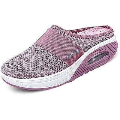 YisiNP Orthopedische damespantoffels met luchtkussen en ademend mesh, voor ontspanning, Roze 36 EU YisiNP Orthopedische damespantoffels met luchtkussen en ademend mesh, voor ontspanning, Roze 36 EU