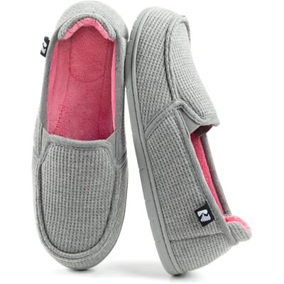 RockDove Damespantoffel tweekleurig met uitneembare inlegzool, grijs en roze, 37 EU 37 EU RockDove Damespantoffel tweekleurig met uitneembare inlegzool, grijs en roze, 37 EU 37 EU