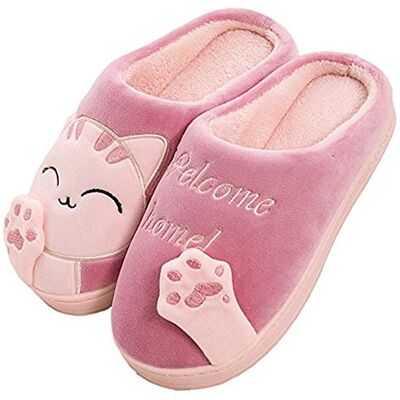 Cliont Leuke katten-pantoffels, slippers voor binnen, met antislip zool, kerstcadeau voor vrouwen en mannen, Rood 41/42 EU Cliont Leuke katten-pantoffels, slippers voor binnen, met antislip zool, kerstcadeau voor vrouwen en mannen, Rood 41/42 EU