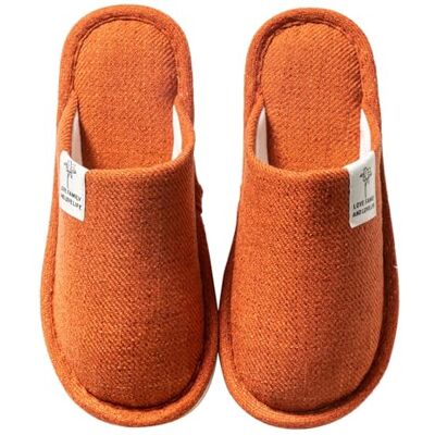 Colexy Slippers voor dames en heren, antislip, katoenen linnen, comfortabel en ademend materiaal, pantoffels voor binnen, gastenpantoffels, wasbaar, herfst, winter, hotelpantoffels, spa, oranje, 40/41 EU Colexy Slippers voor dames en heren, antislip, katoenen linnen, comfortabel en ademend materiaal, pantoffels voor binnen, gastenpantoffels, wasbaar, herfst, winter, hotelpantoffels, spa, oranje, 40/41 EU
