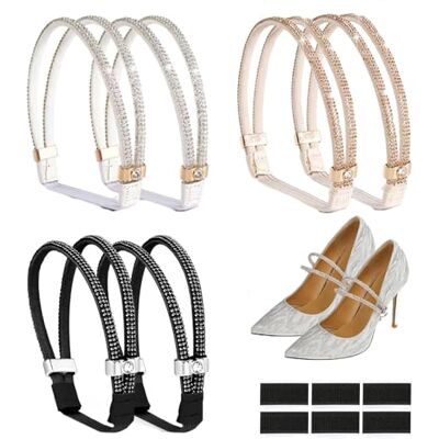 RXKFIGX 3 paar schoenriemen voor hakken, sandalen, verstelbare veters, anti-losse veters, afneembare hielriemen om losse pantoffels met hoge hak vast te houden, veelkleurig, RXKFIGX 3 paar schoenriemen voor hakken, sandalen, verstelbare veters, anti-losse veters, afneembare hielriemen om losse pantoffels met hoge hak vast te houden, veelkleurig,
