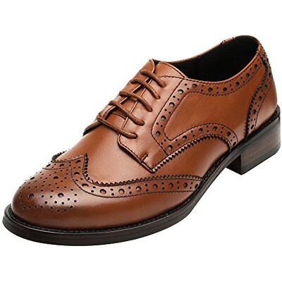 rismart Dames Brogue Pointe Toe Formele Jurk Premier Leer Derbies Schoenen, Bruin, 40,5 EU 40.5 EU rismart Dames Brogue Pointe Toe Formele Jurk Premier Leer Derbies Schoenen, Bruin, 40,5 EU 40.5 EU