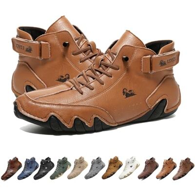 LOVEWLVNCL Handgemaakte suède hoge laarzen in Italië, Beck Shoes Casual lichtgewicht waterdichte sneakers voor heren, blotevoetenschoenen voor heren voor wandelen en autorijden, Chukka laarzen (Ye LOVEWLVNCL Handgemaakte suède hoge laarzen in Italië, Beck Shoes Casual lichtgewicht waterdichte sneakers voor heren, blotevoetenschoenen voor heren voor wandelen en autorijden, Chukka laarzen (Ye