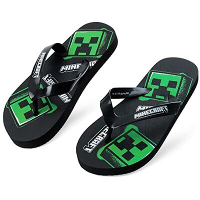 Minecraft Slippers voor kinderen, jongens en meisjes, kunststof, strand, sandalen, kinderen, gamer, teenslippers, zomer, schoenen voor zwembad en strand, maten 28 tot 39 (zwart slippers, 30-31) 30/31 EU Minecraft Slippers voor kinderen, jongens en meisjes, kunststof, strand, sandalen, kinderen, gamer, teenslippers, zomer, schoenen voor zwembad en strand, maten 28 tot 39 (zwart slippers, 30-31) 30/31 EU