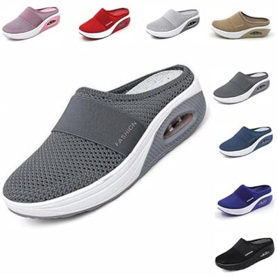 Dinint Orthopedische wandelschoenen voor dames, diabetische en ademende instapschoenen met ondersteuning van de voetboog, Donkergrijs, 42 EU 42 EU Dinint Orthopedische wandelschoenen voor dames, diabetische en ademende instapschoenen met ondersteuning van de voetboog, Donkergrijs, 42 EU 42 EU