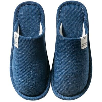 Colexy Slippers voor dames en heren, antislip, katoen, linnen, comfortabel en ademend materiaal, pantoffels, voor binnen, gastenpantoffels, wasbaar, herfst, winter, hotelpantoffels, spa, blauw, 44/45 44/45 EU Colexy Slippers voor dames en heren, antislip, katoen, linnen, comfortabel en ademend materiaal, pantoffels, voor binnen, gastenpantoffels, wasbaar, herfst, winter, hotelpantoffels, spa, blauw, 44/45 44/45 EU