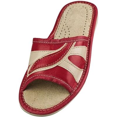 APREGGIO Pantoffels dames pantoffels leer muiltjes schoenen thuis eco-pantoffels dames leer 36 37 38 39 40 41 EU, Rood/Beige, 40 EU 40 EU APREGGIO Pantoffels dames pantoffels leer muiltjes schoenen thuis eco-pantoffels dames leer 36 37 38 39 40 41 EU, Rood/Beige, 40 EU 40 EU