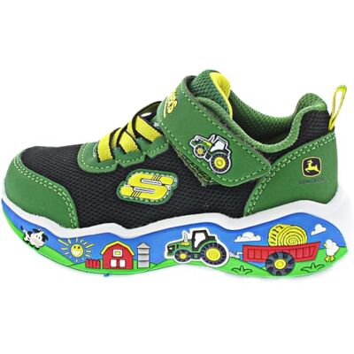 Skechers Play Scene Barn-Squad Buddiessports sneakers voor jongens, groen zwart textiel synthetisch Multi Tri, 22 EU 24 EU Skechers Play Scene Barn-Squad Buddiessports sneakers voor jongens, groen zwart textiel synthetisch Multi Tri, 22 EU 24 EU