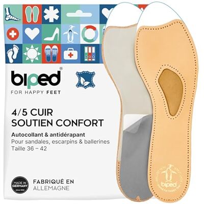 biped 4/5 leren inlegzolen met voetboogondersteuning en voorvoetkussen voor pumps, hoge hakken, ballerina's en open schoenen zachte lijm z2226, Bruin 38 biped 4/5 leren inlegzolen met voetboogondersteuning en voorvoetkussen voor pumps, hoge hakken, ballerina's en open schoenen zachte lijm z2226, Bruin 38