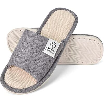 Colexy Slippers voor heren en dames, comfortabel, licht, open teen, zomerschoenen voor thuis, grijs, 40 EU 40 EU Colexy Slippers voor heren en dames, comfortabel, licht, open teen, zomerschoenen voor thuis, grijs, 40 EU 40 EU