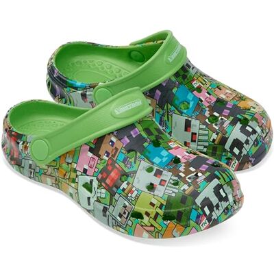 Minecraft Kinderklompen, zomerschoenen voor jongens, met afneembare bedels, voor kinderen, tuin, strand, zwembad, cadeau voor kinderen (groen zonder bedels, 28/29 EU) 28/29 EU Étroit Minecraft Kinderklompen, zomerschoenen voor jongens, met afneembare bedels, voor kinderen, tuin, strand, zwembad, cadeau voor kinderen (groen zonder bedels, 28/29 EU) 28/29 EU Étroit