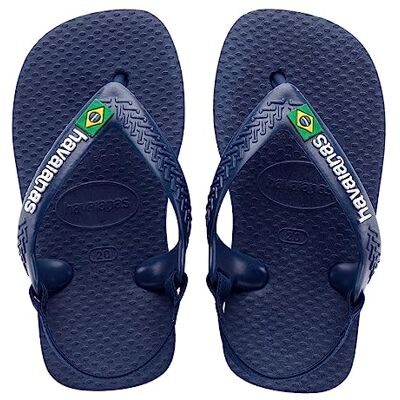 Havaianas Uniseks Baby Brasil Logo II sandalen, marineblauw citrus geel, 17/18 EU 19/20 EU Havaianas Uniseks Baby Brasil Logo II sandalen, marineblauw citrus geel, 17/18 EU 19/20 EU