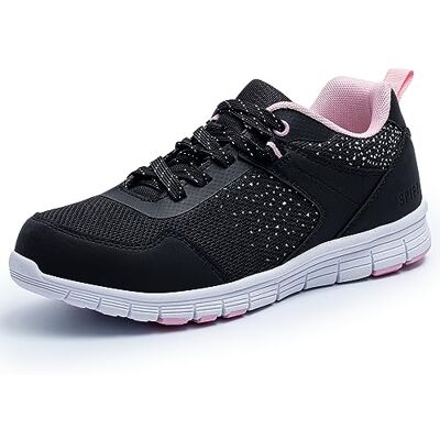 SPIEZ Veiligheidsschoenen voor dames, licht, werksneakers, EU37, zwart-roze 37 EU smalle maat SPIEZ Veiligheidsschoenen voor dames, licht, werksneakers, EU37, zwart-roze 37 EU smalle maat