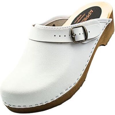 APREGGIO Comfortabele houten klompen voor dames, robuuste en praktische pantoffels, tuinschoenen, wit 41 EU APREGGIO Comfortabele houten klompen voor dames, robuuste en praktische pantoffels, tuinschoenen, wit 41 EU