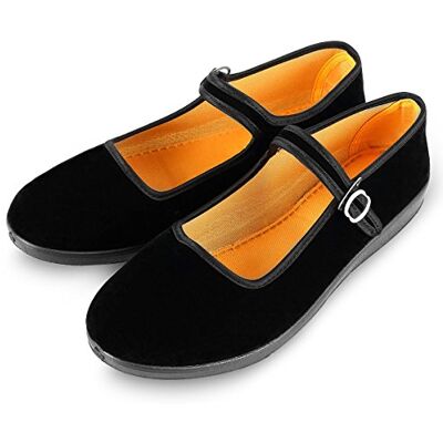 AioTio APIKA Dames Velvet Mary Jane Schoenen Zwart Katoen Oud Peking Stof Platte Schoenen Yoga Training Dansschoenen, Zwart, 37 EU 37 EU AioTio APIKA Dames Velvet Mary Jane Schoenen Zwart Katoen Oud Peking Stof Platte Schoenen Yoga Training Dansschoenen, Zwart, 37 EU 37 EU