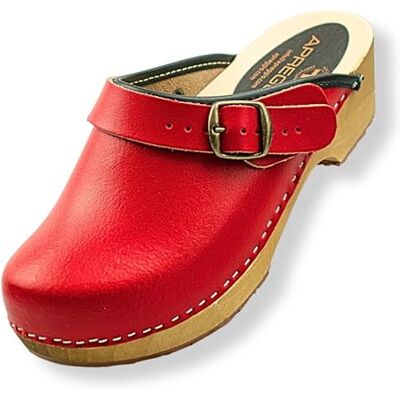 APREGGIO Comfortabele houten klompen voor dames – robuuste en praktische tuinpantoffels – rode schoenen 37 EU APREGGIO Comfortabele houten klompen voor dames – robuuste en praktische tuinpantoffels – rode schoenen 37 EU