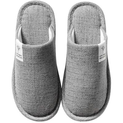 Colexy Slippers voor dames en heren, antislip, katoen, linnen, comfortabel en ademend materiaal, pantoffels, voor binnen, gastenpantoffels, wasbaar, herfst, winter, hotelpantoffels, spa, grijs, 44/45 44/45 EU Colexy Slippers voor dames en heren, antislip, katoen, linnen, comfortabel en ademend materiaal, pantoffels, voor binnen, gastenpantoffels, wasbaar, herfst, winter, hotelpantoffels, spa, grijs, 44/45 44/45 EU