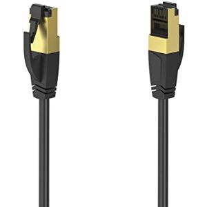 Hama 1,5 m Cat 8 netwerkkabel, Gigabit Ethernet tot 40 Gbps (RJ45, dubbel afgeschermd, gedraaid, halogeenvrij, vergulde connectoren, knikbescherming, ethernetkabel met kabelmantel Hama 1,5 m Cat 8 netwerkkabel, Gigabit Ethernet tot 40 Gbps (RJ45, dubbel afgeschermd, gedraaid, halogeenvrij, vergulde connectoren, knikbescherming, ethernetkabel met kabelmantel