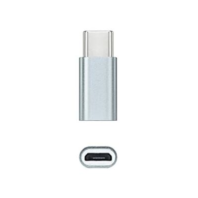 NANOCABLE 10.02.0011 USB-C naar Micro USB-adapter, USB-C/M-Micro B/H, aluminium, kleur grijs NANOCABLE 10.02.0011 USB-C naar Micro USB-adapter, USB-C/M-Micro B/H, aluminium, kleur grijs